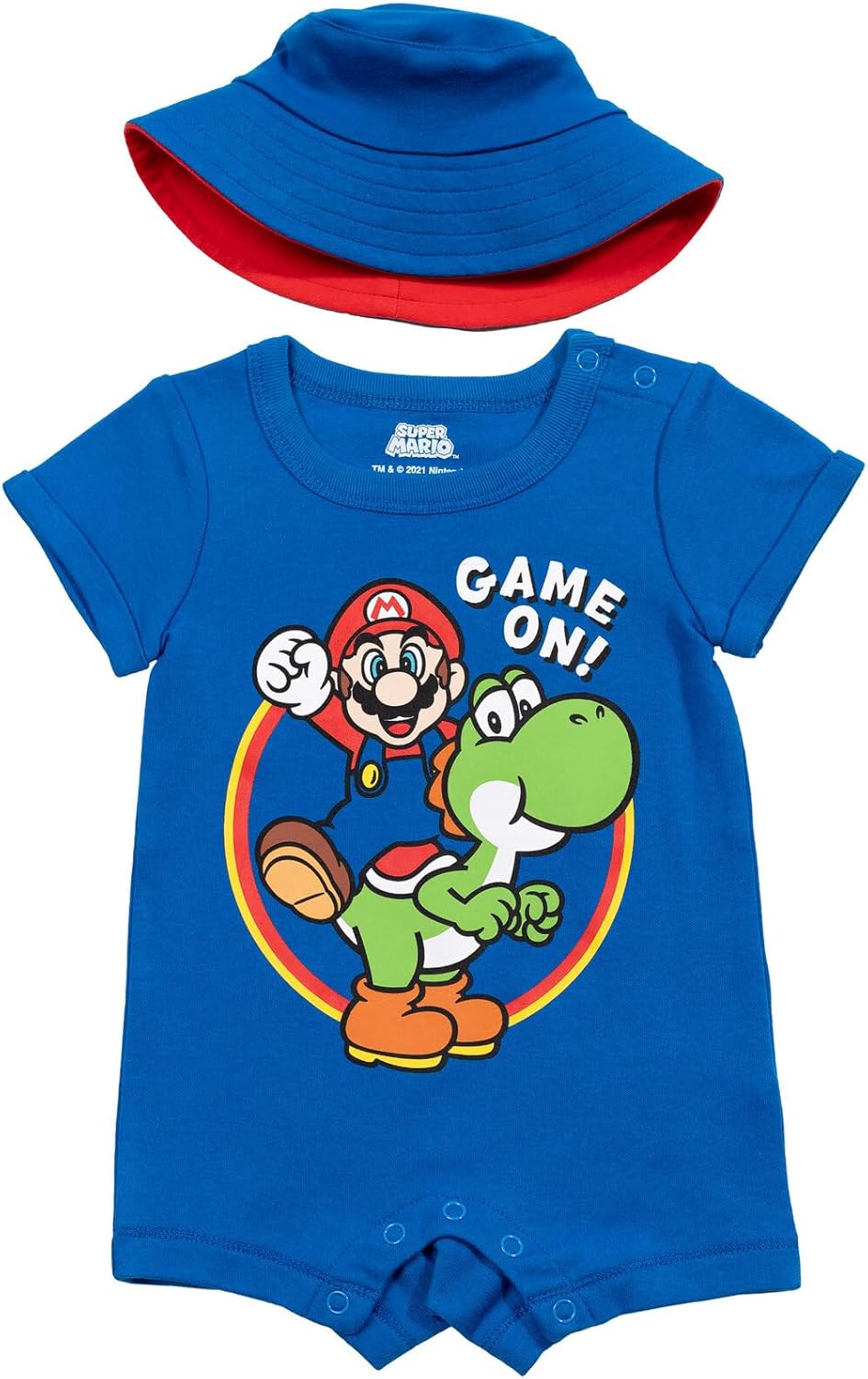 Super Mario Mario Yoshi Romper Sun Hat