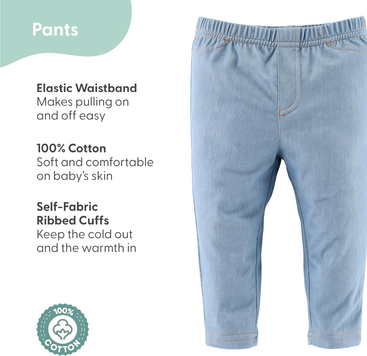 Stylish Soft and Stretchy Baby Jeggings for Boys and Girls
