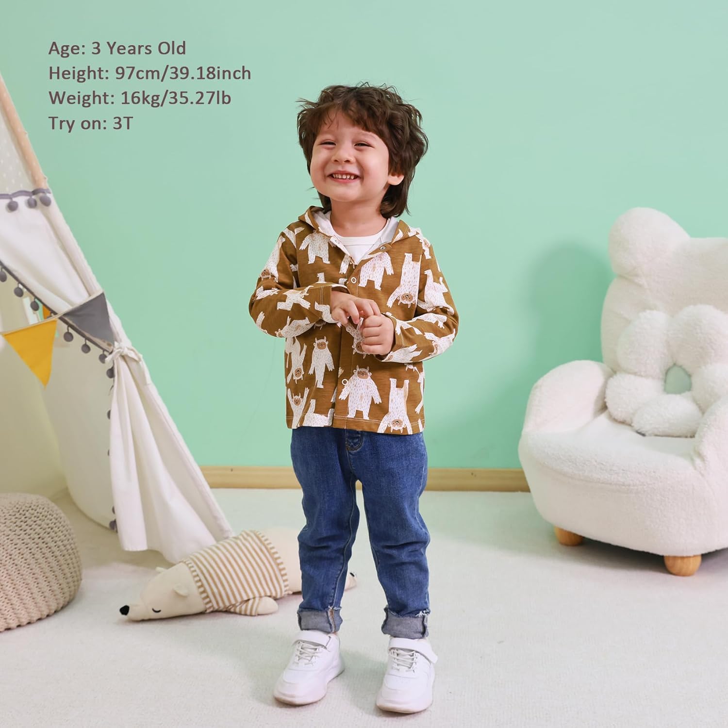 Minicoco Baby Toddler 100 Cotton Fall Spring Hoodie Perfect for Cooling Seasons