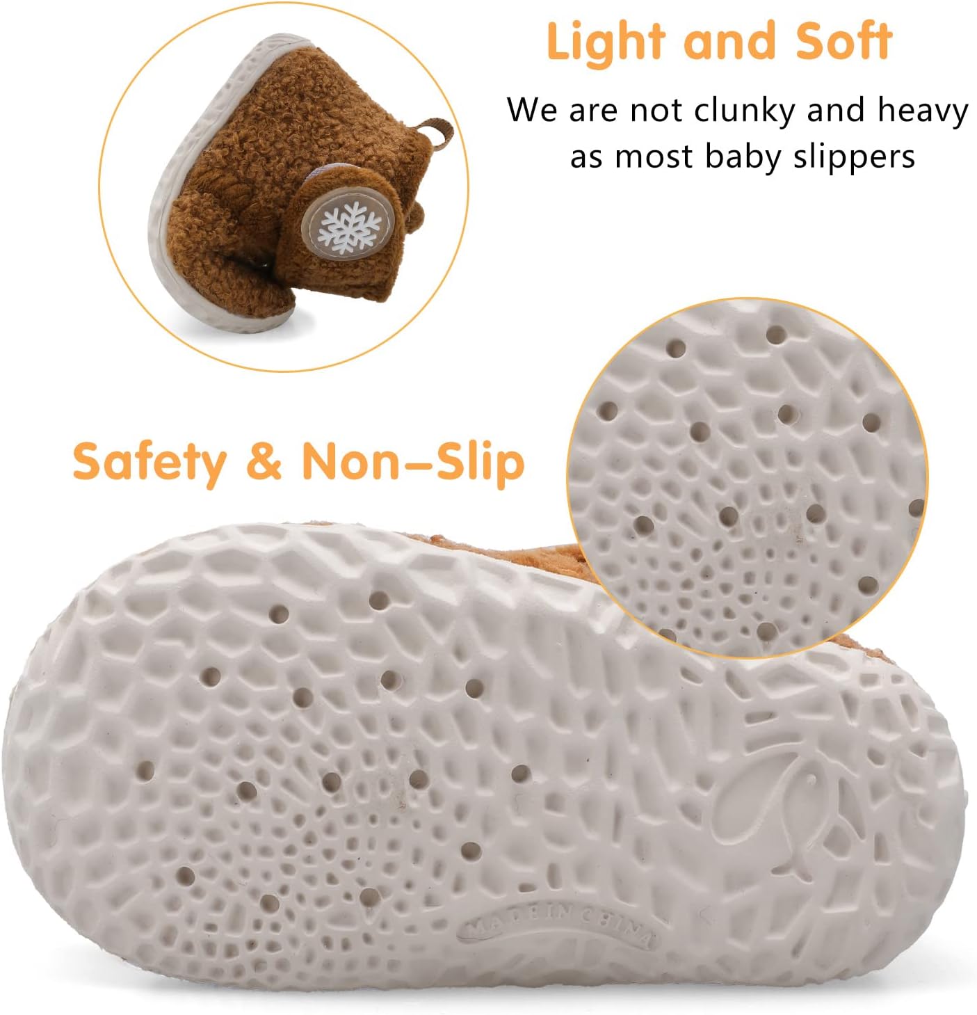Babies Warm Soft and Durable Infants Shoes with Built-in Sun Protection