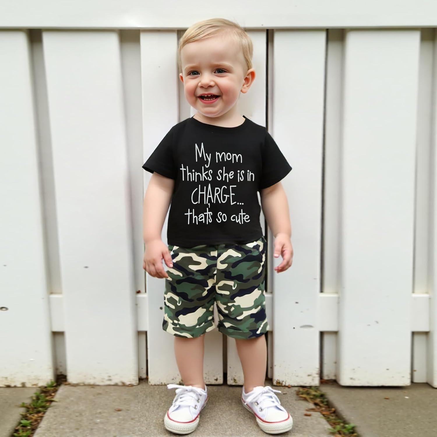 WDEHOW Trendy Toddler Kids Baby Boy Summer Outfits - 1T to 5T Camouflage Sets