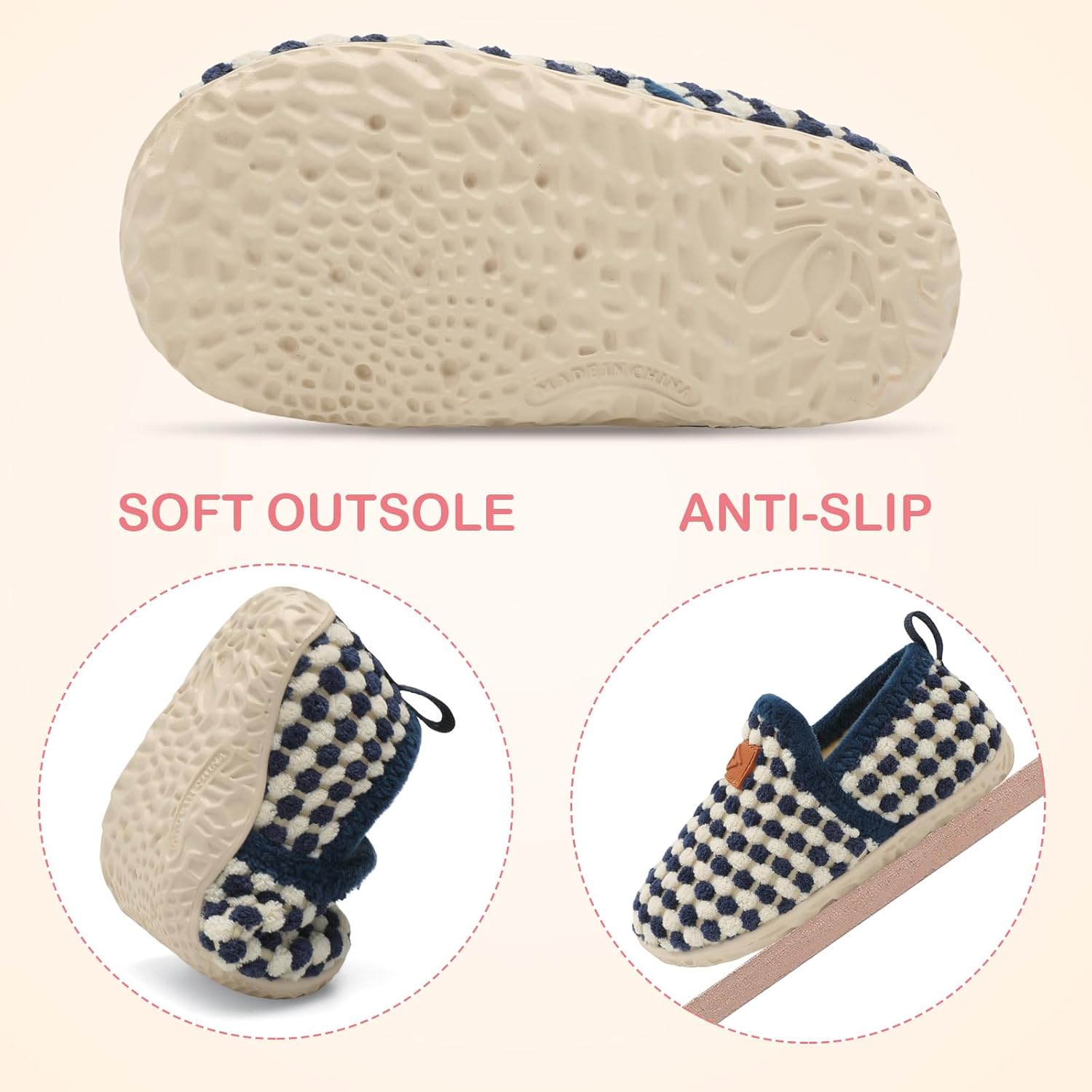 Lefflow Toddler Slippers for Boys Girls Lightweight Comfortable House Shoes