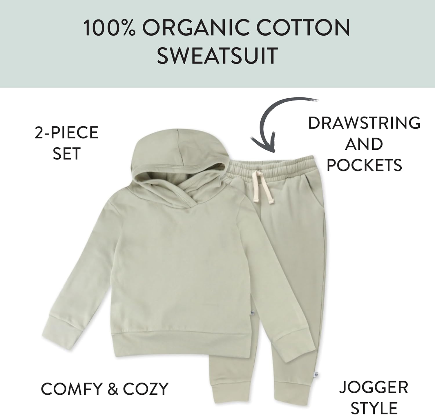 HonestBaby Organic Cotton Pullover Hoodie and Jogger Pant Set