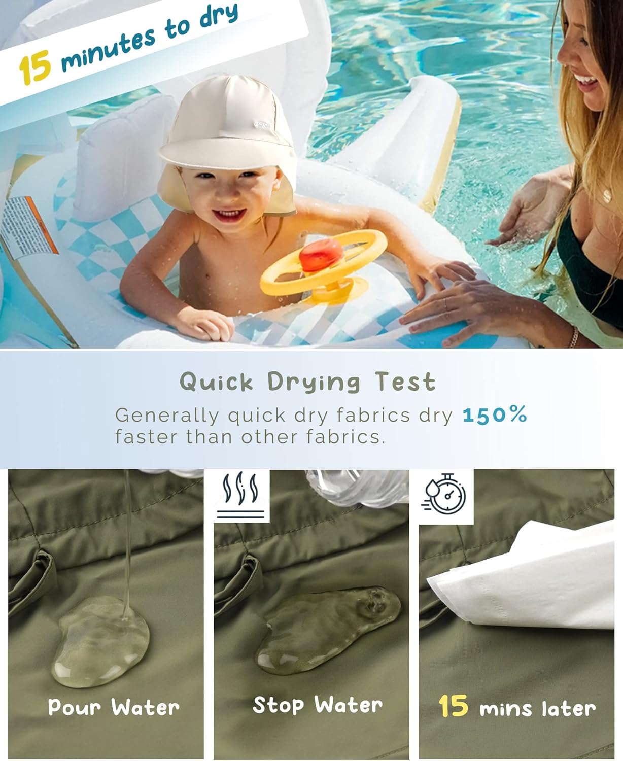 FURTALK Baby Sun Hat with Neck Flap UPF 50