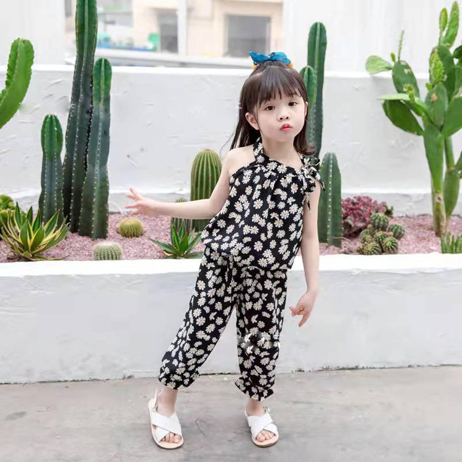 Floral Full-Print Baby Girl Summer Outfit Set