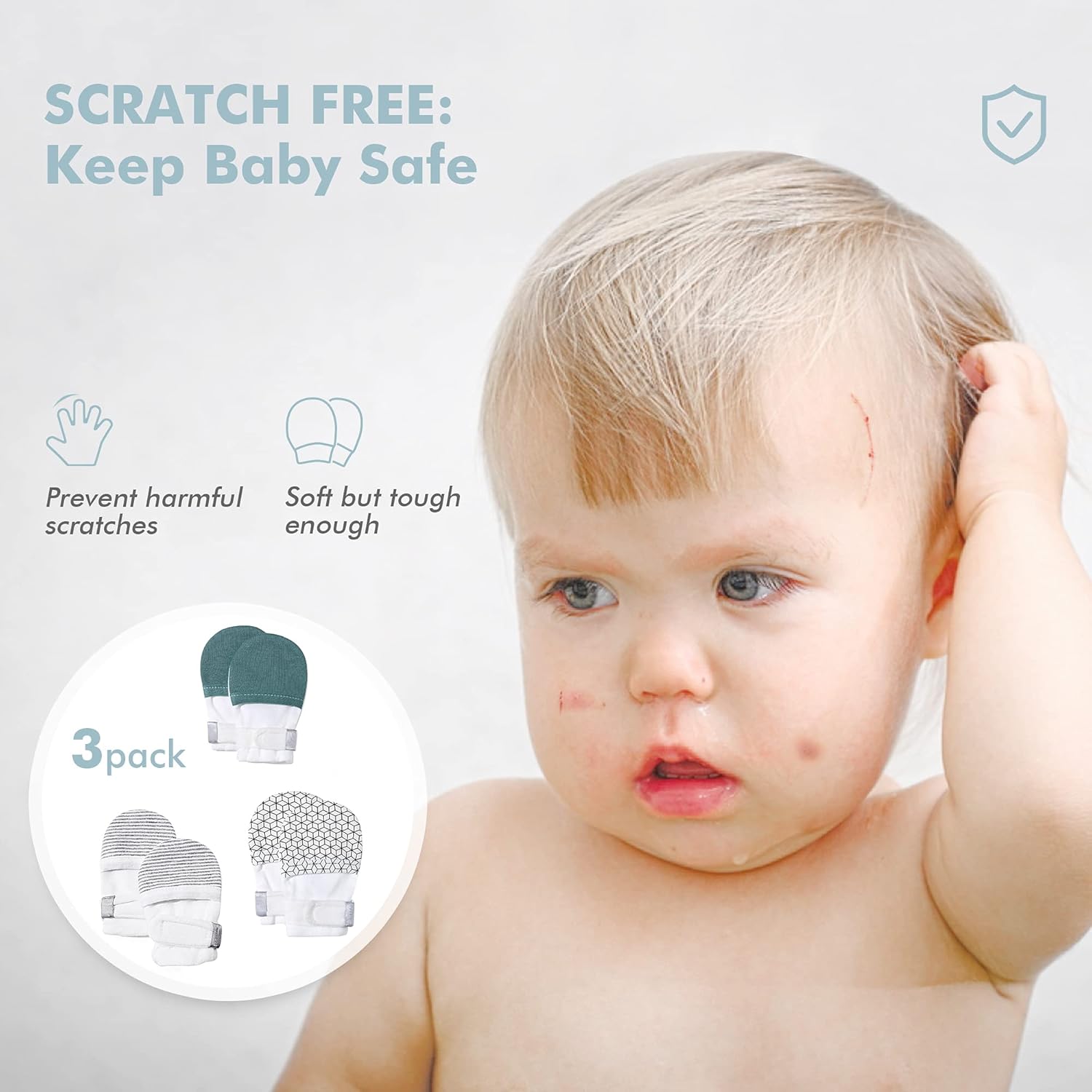 Adjustable No-Scratch mittens for Babies