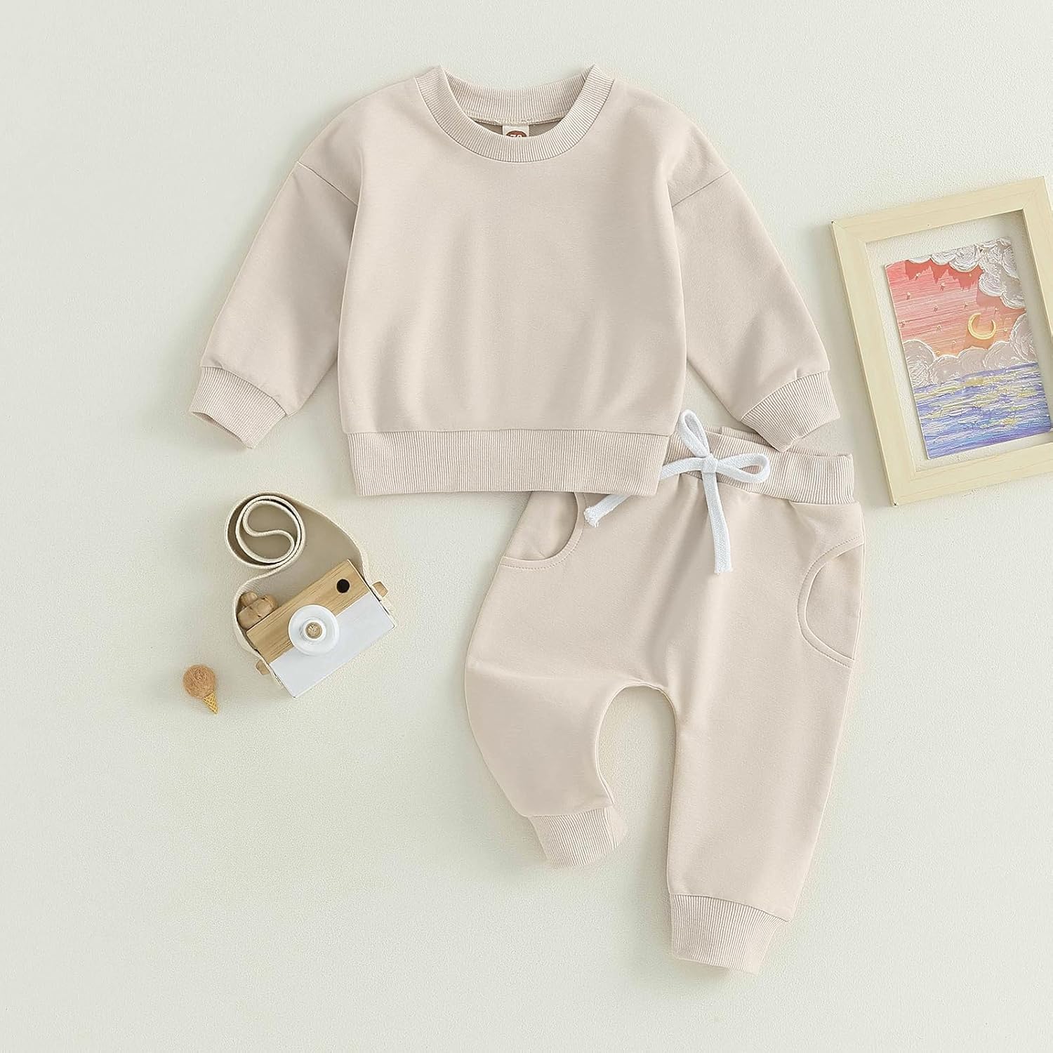 Tiaham Unisex Baby Clothes 2 Piece Sweatshirt Pant Set
