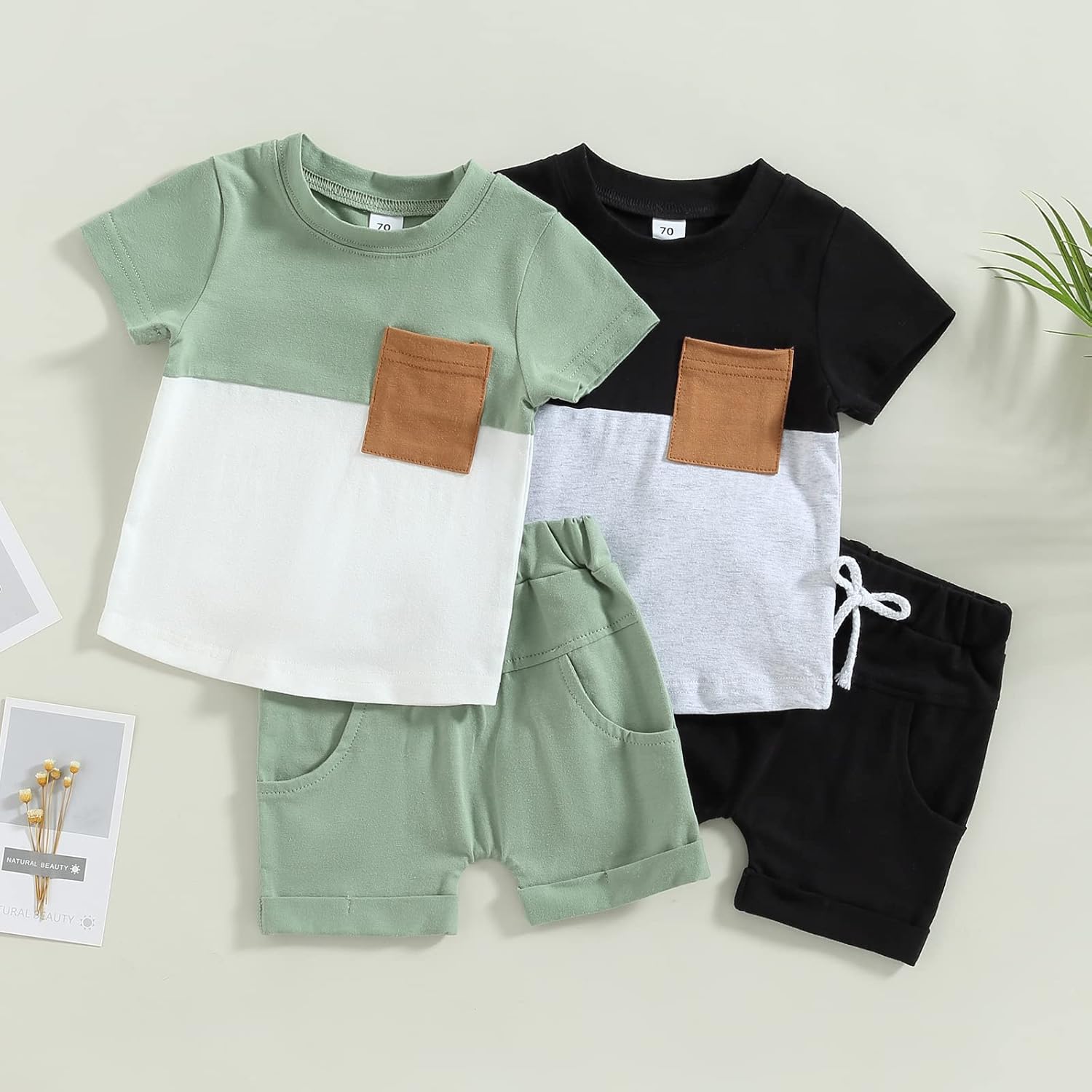LIOMENGZI Toddler Boy Summer T-Shirt Shorts Set