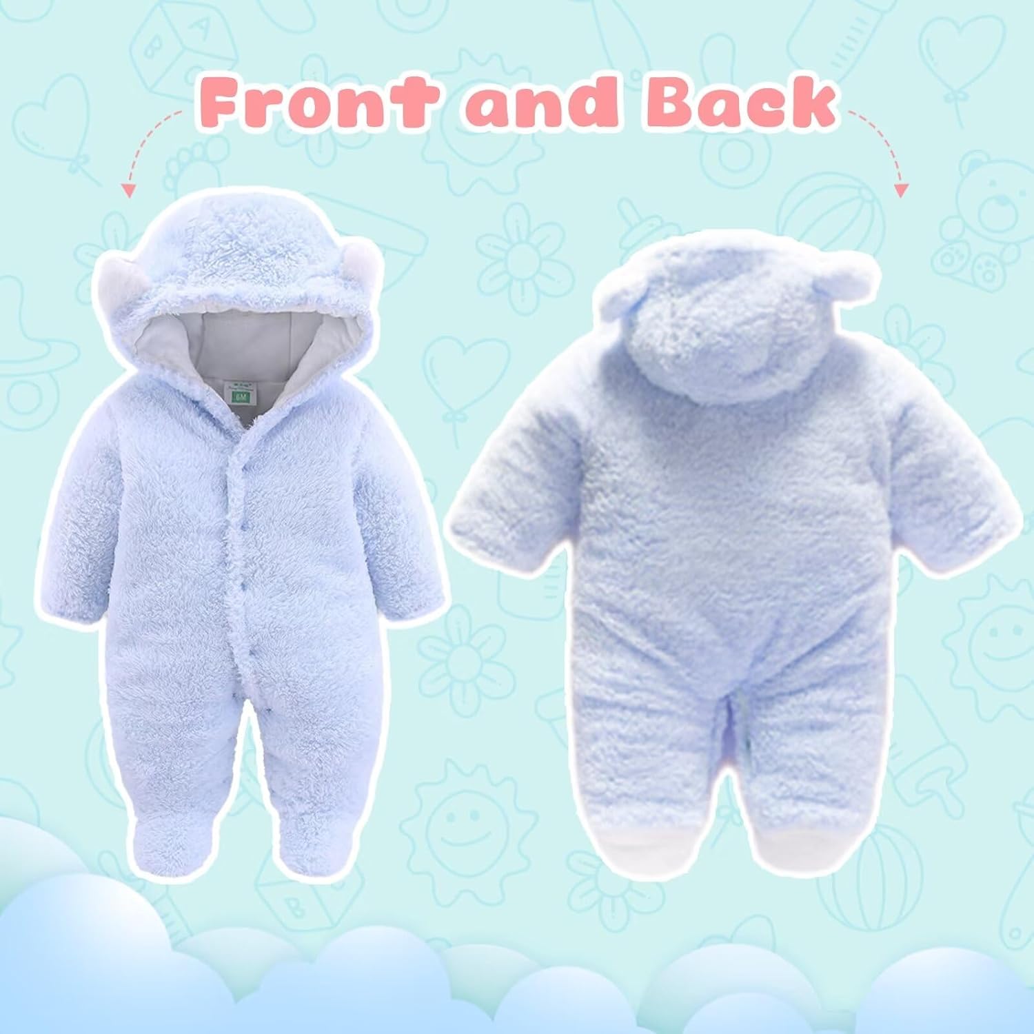 CYTAFE Cute Bear Snowsuit for Babies