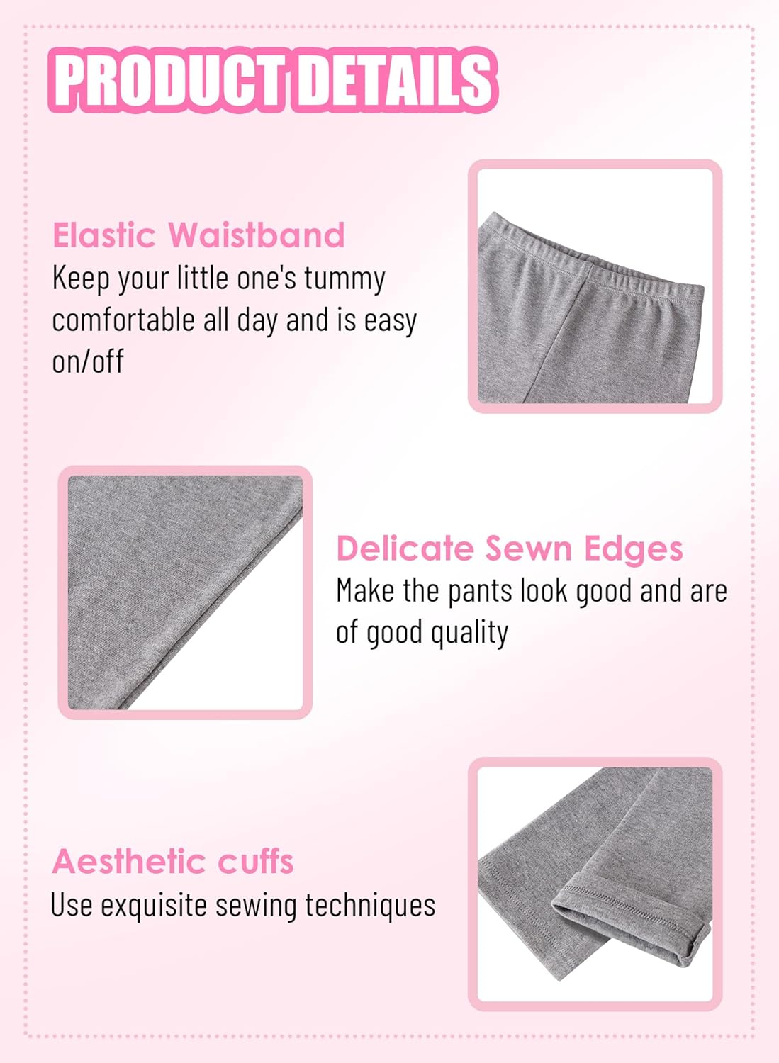 Stylish 4-Pack Cotton Leggings for Babies
