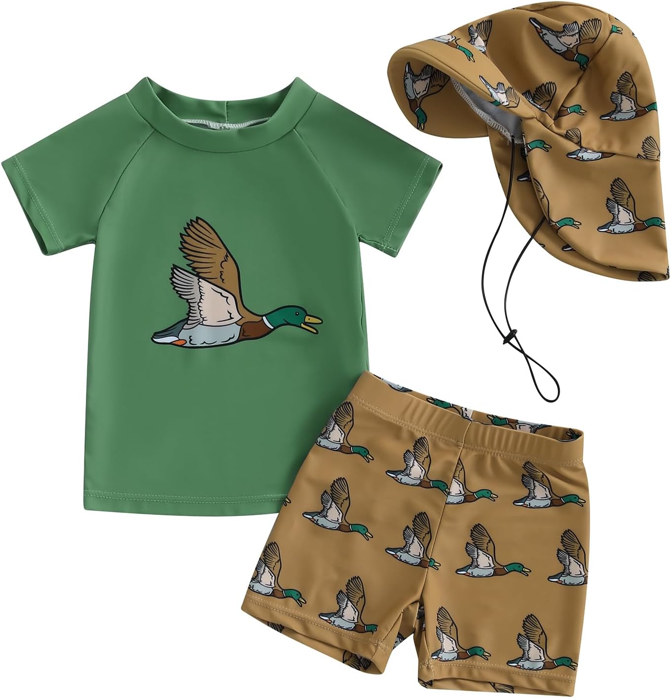 Sprifallbaby Toddler Boy Rash Guard Swimwear Set