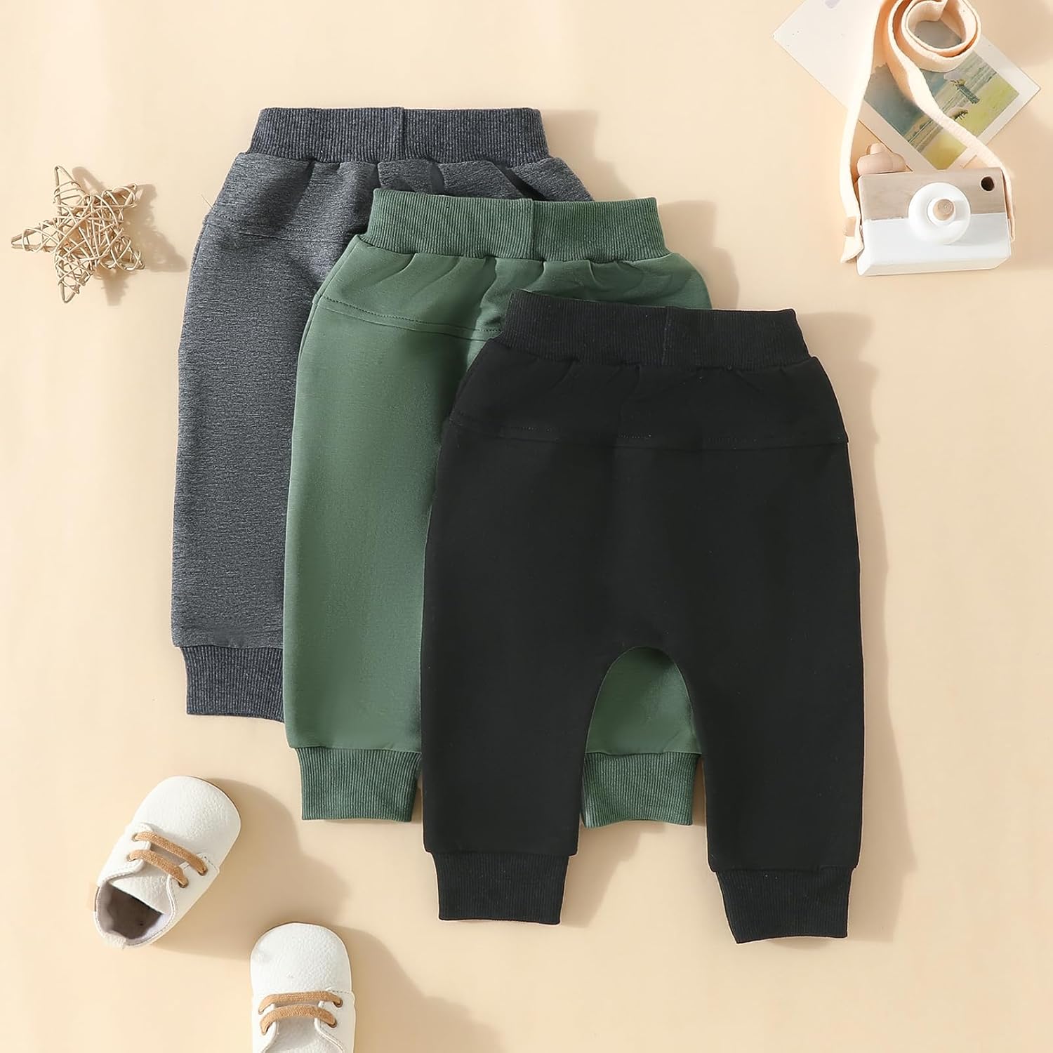 Baby Boy Girl 3-Pack Jogger Pants