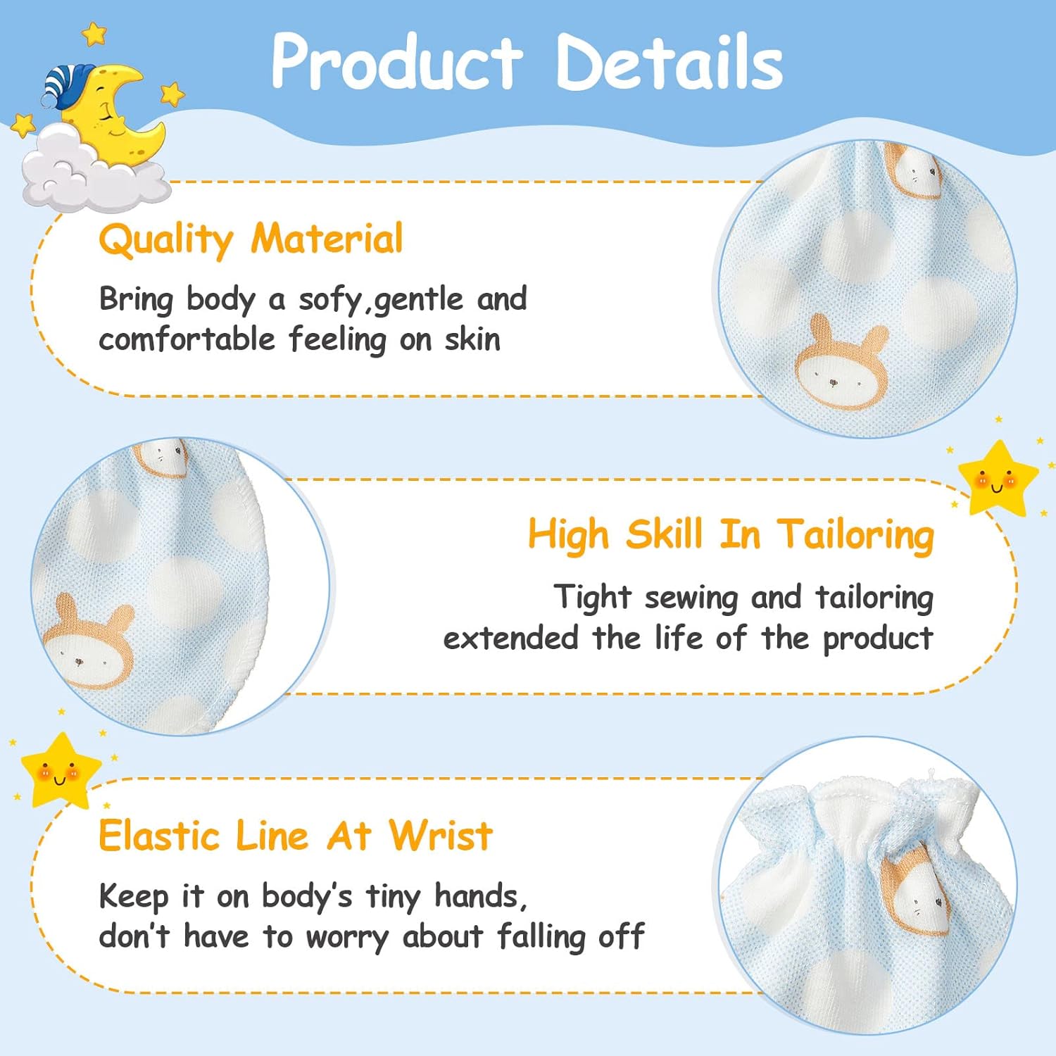 Geyoga 40 Pair Newborn Baby Mittens