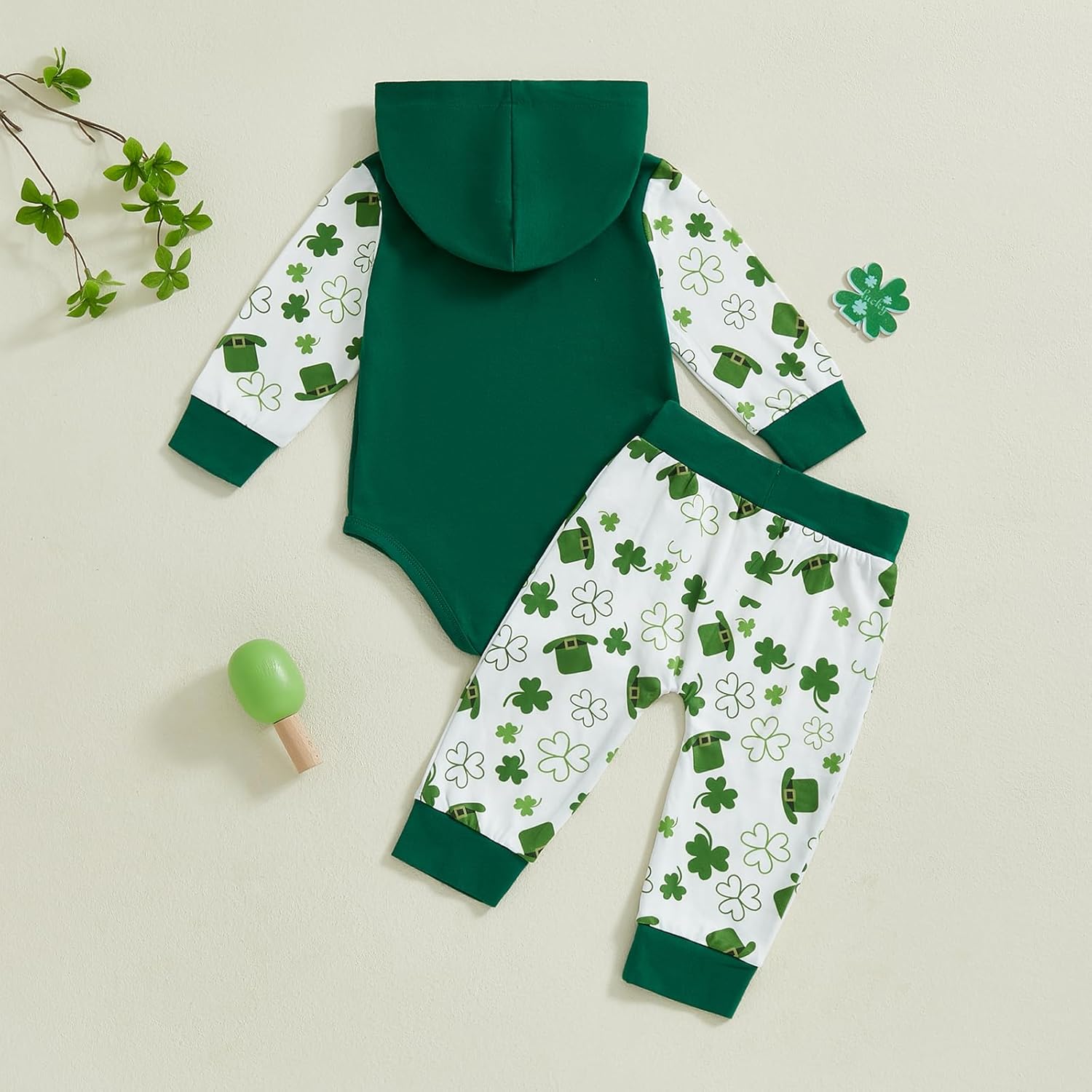 BemeyourBBs First St Patricks Day Baby Boy Outfit shamrock romper and pants set