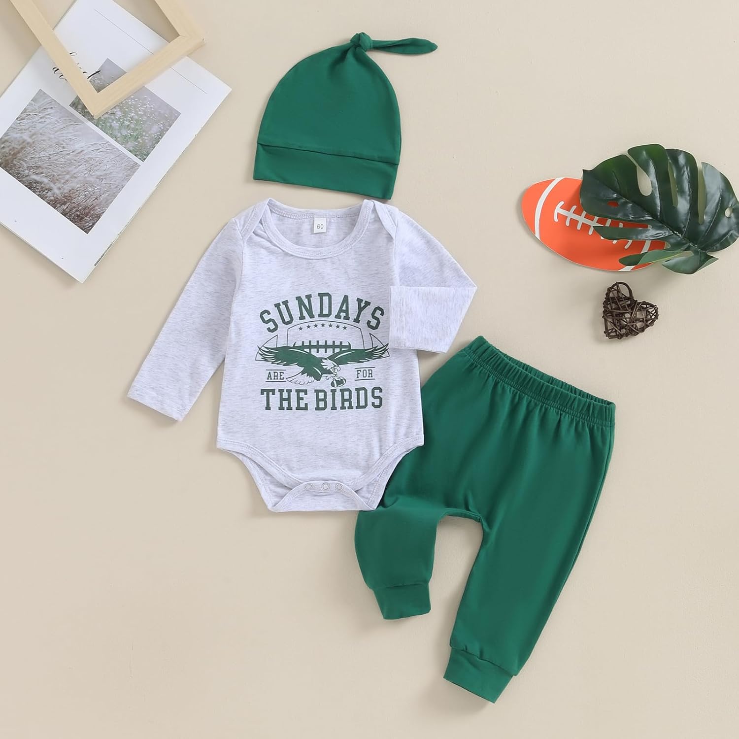 Infant Boy Football Romper Outfit Set