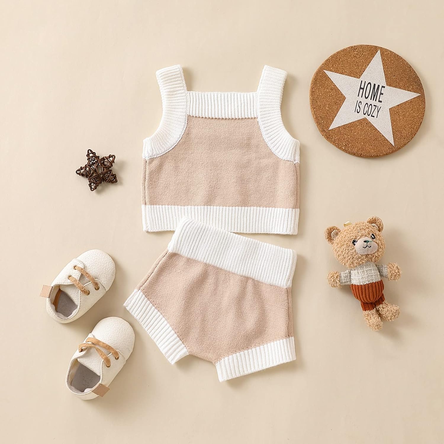 Toddler Baby Girls Knit Summer Outfit Set