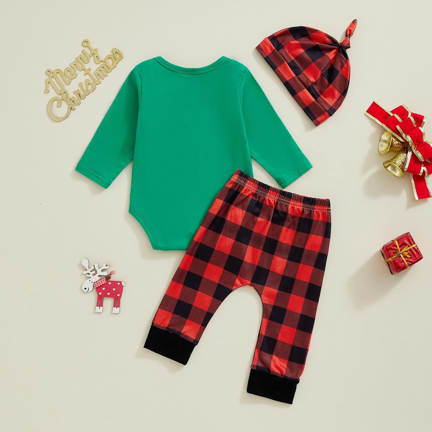 Newborn Baby Boy Girl Christmas Clothes 3-Piece Set