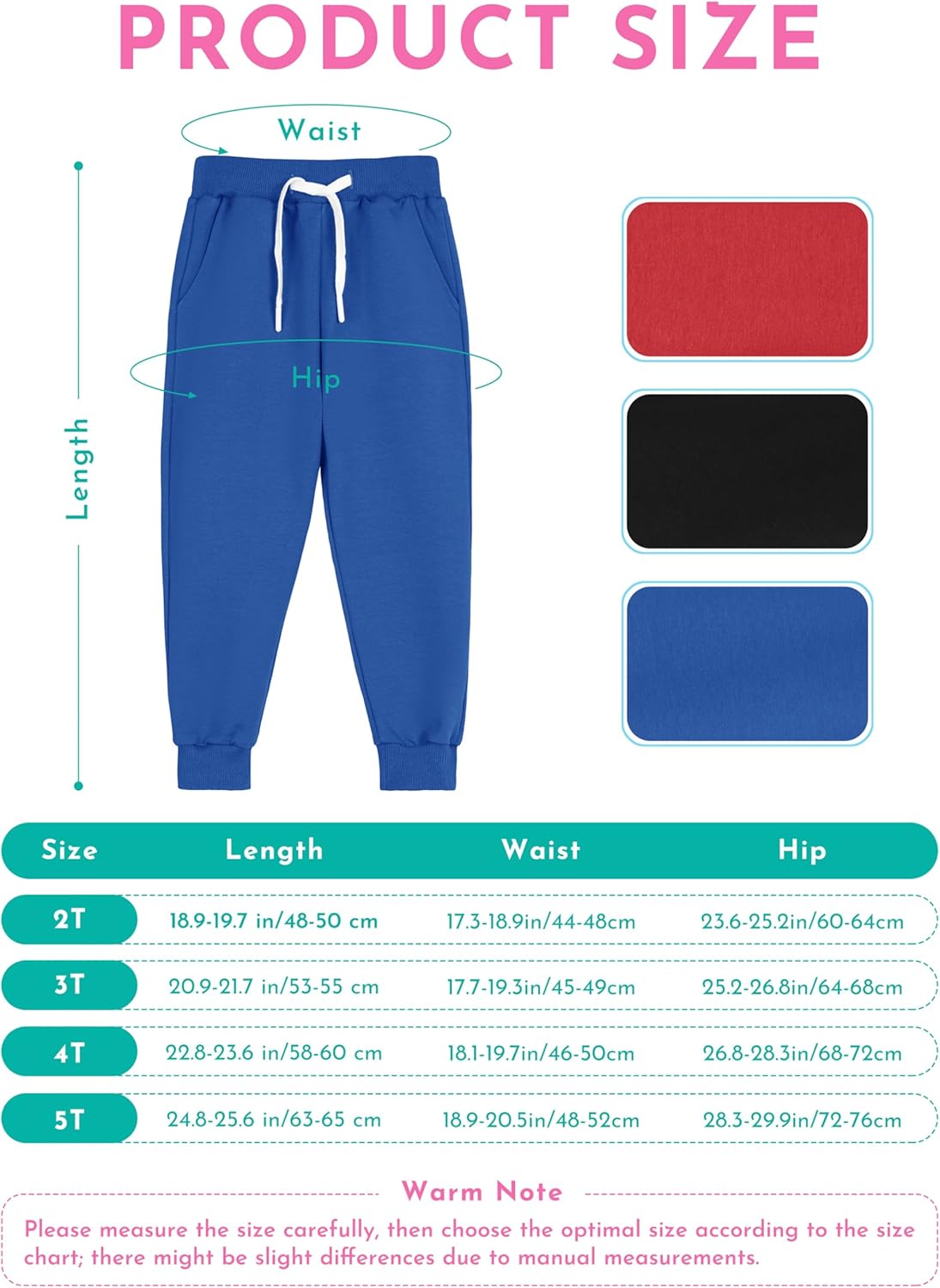 Resinta 3-Pack Toddler Boys Sweatpants
