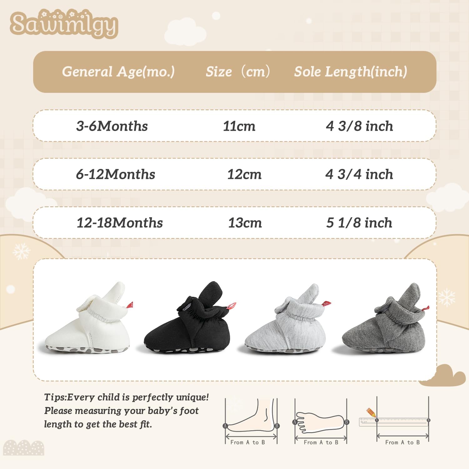 Safety Soft Cotton Booties for Babies