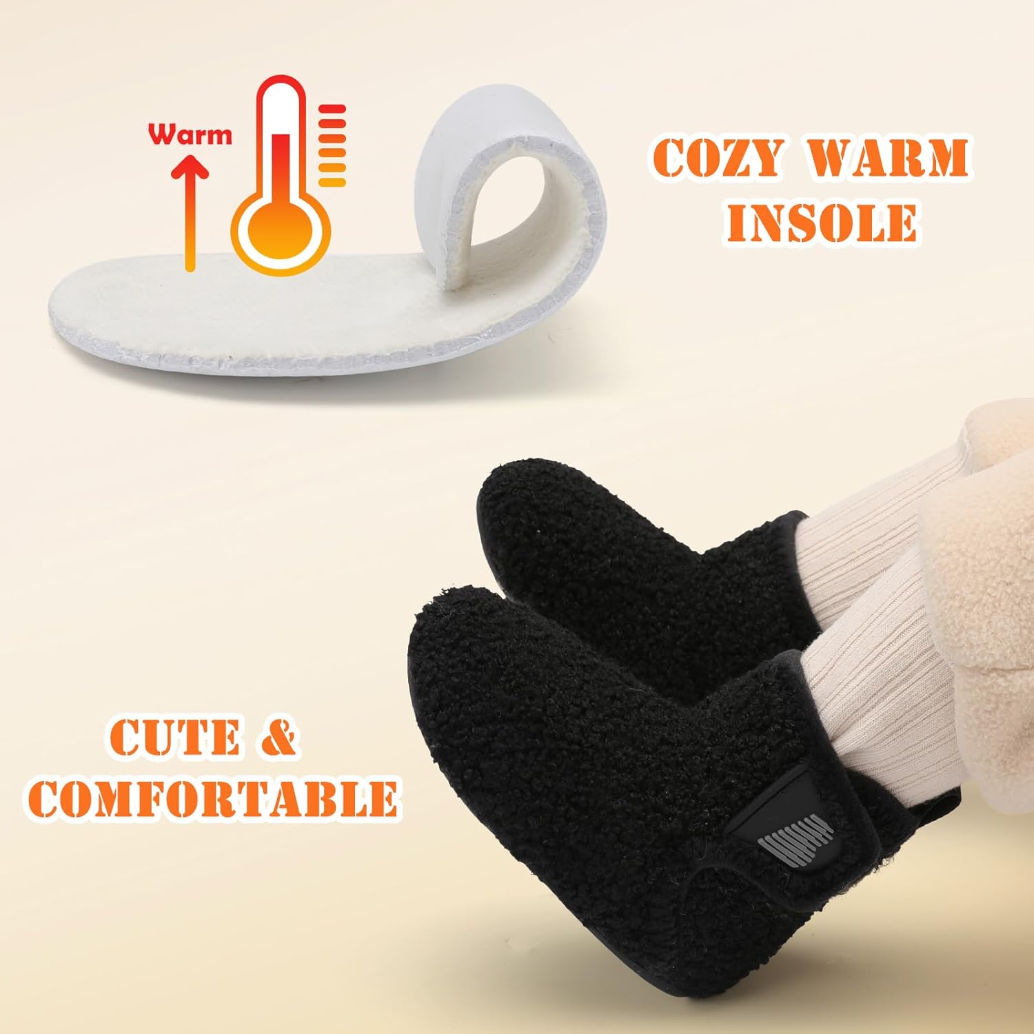 Barerun Toddler Slippers Warm Cozy