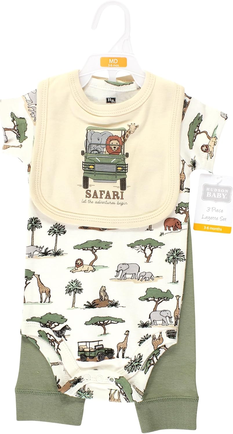 Hudson Baby Unisex Cotton Pjs Bib Set for Babies