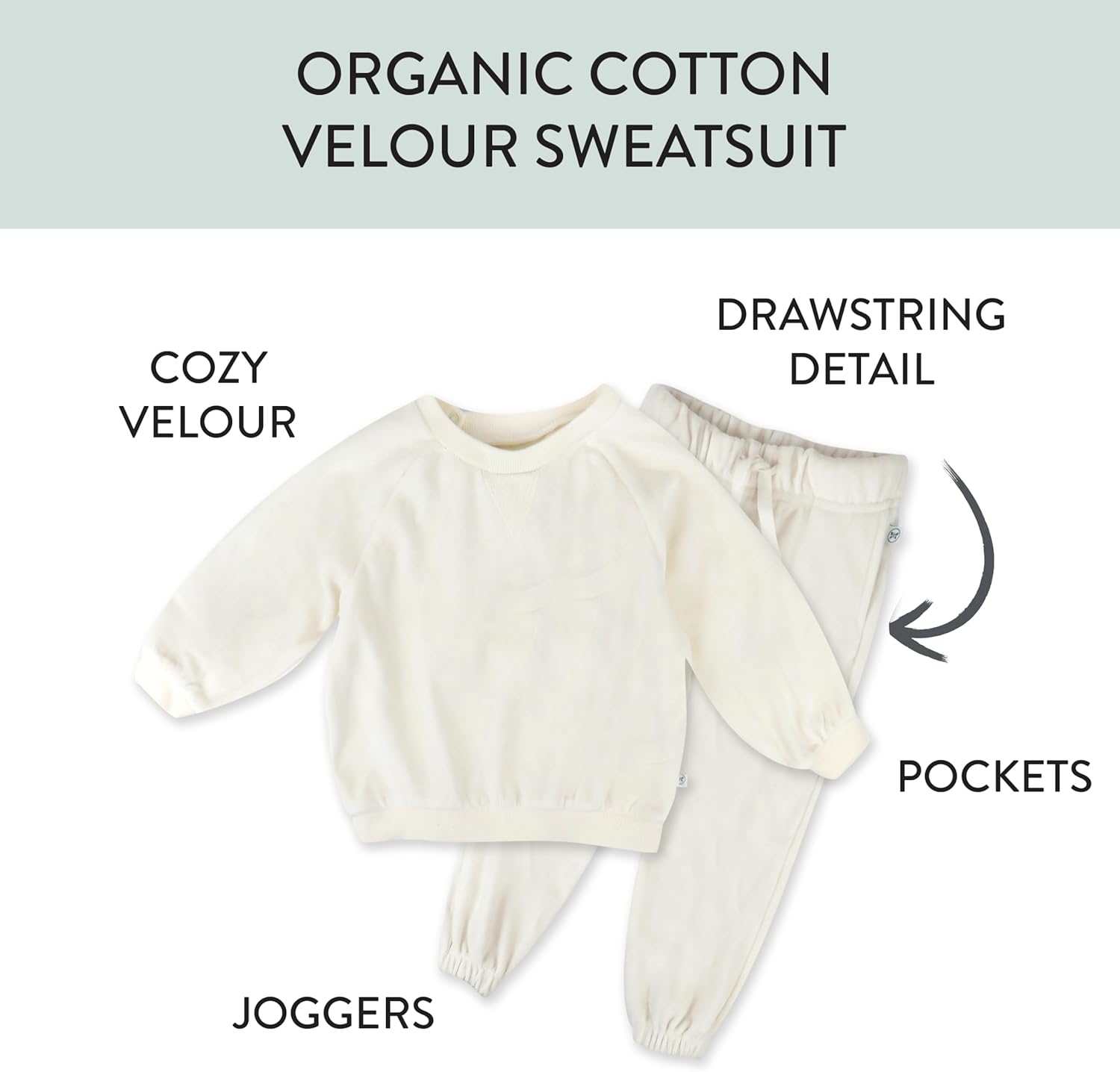 HonestBaby Soft Velour Hoodie Pant Set