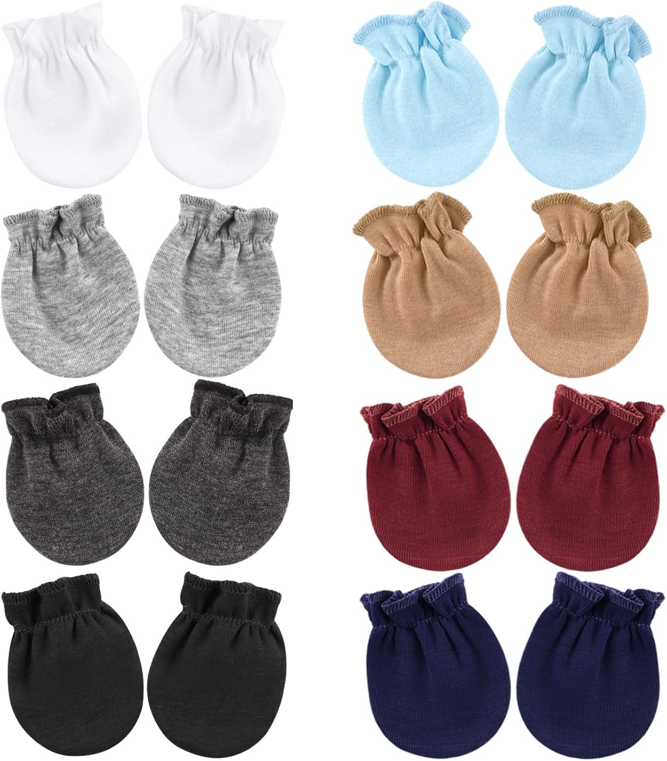 DRESHOW Newborn Baby Mittens 0-6 Months 8 Pair Set