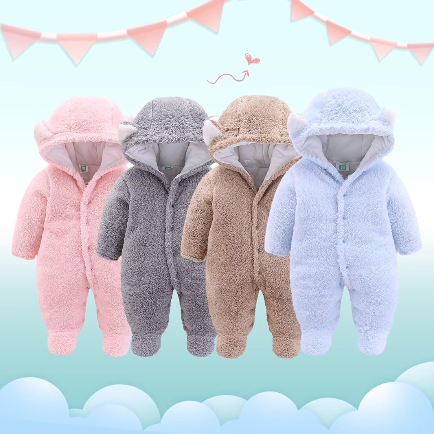 CYTAFE Cute Bear Snowsuit for Babies