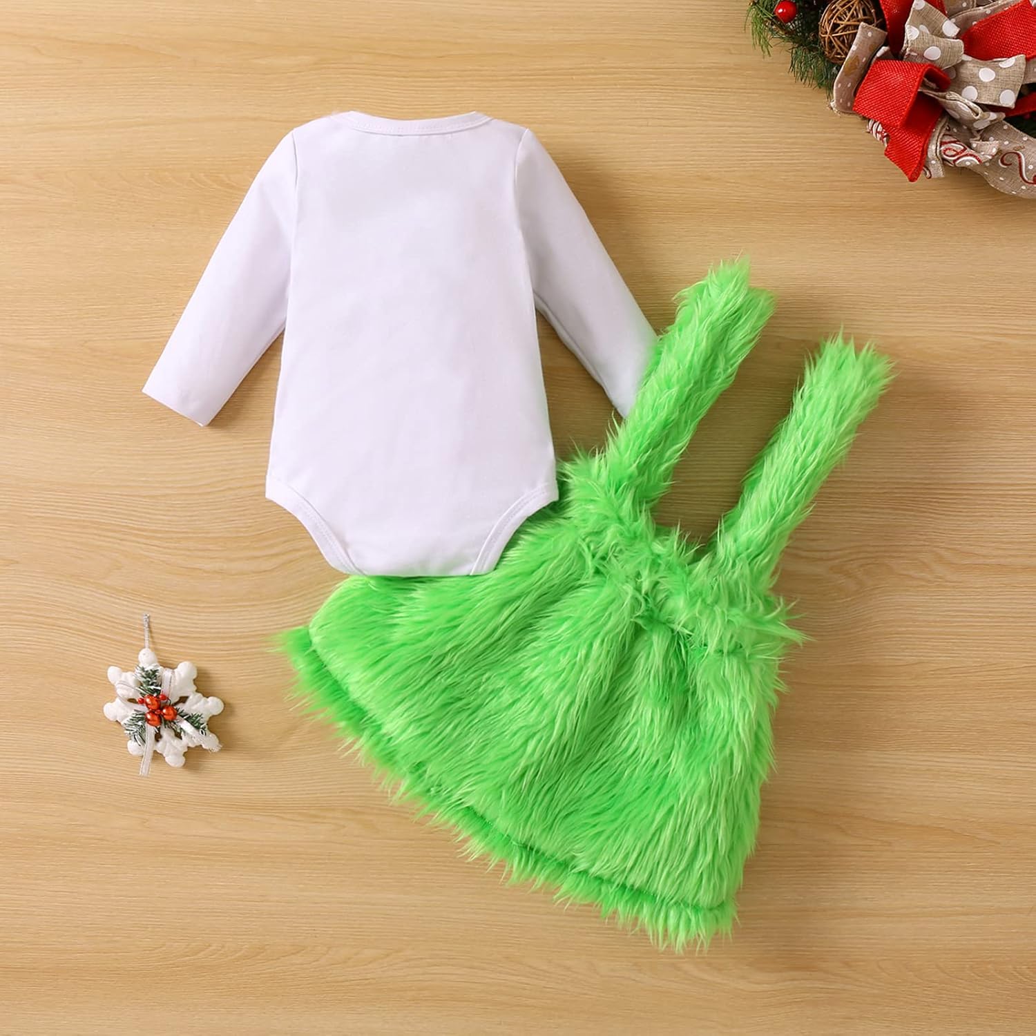 Green Monster Christmas Baby Costume Set for 0-24 Months