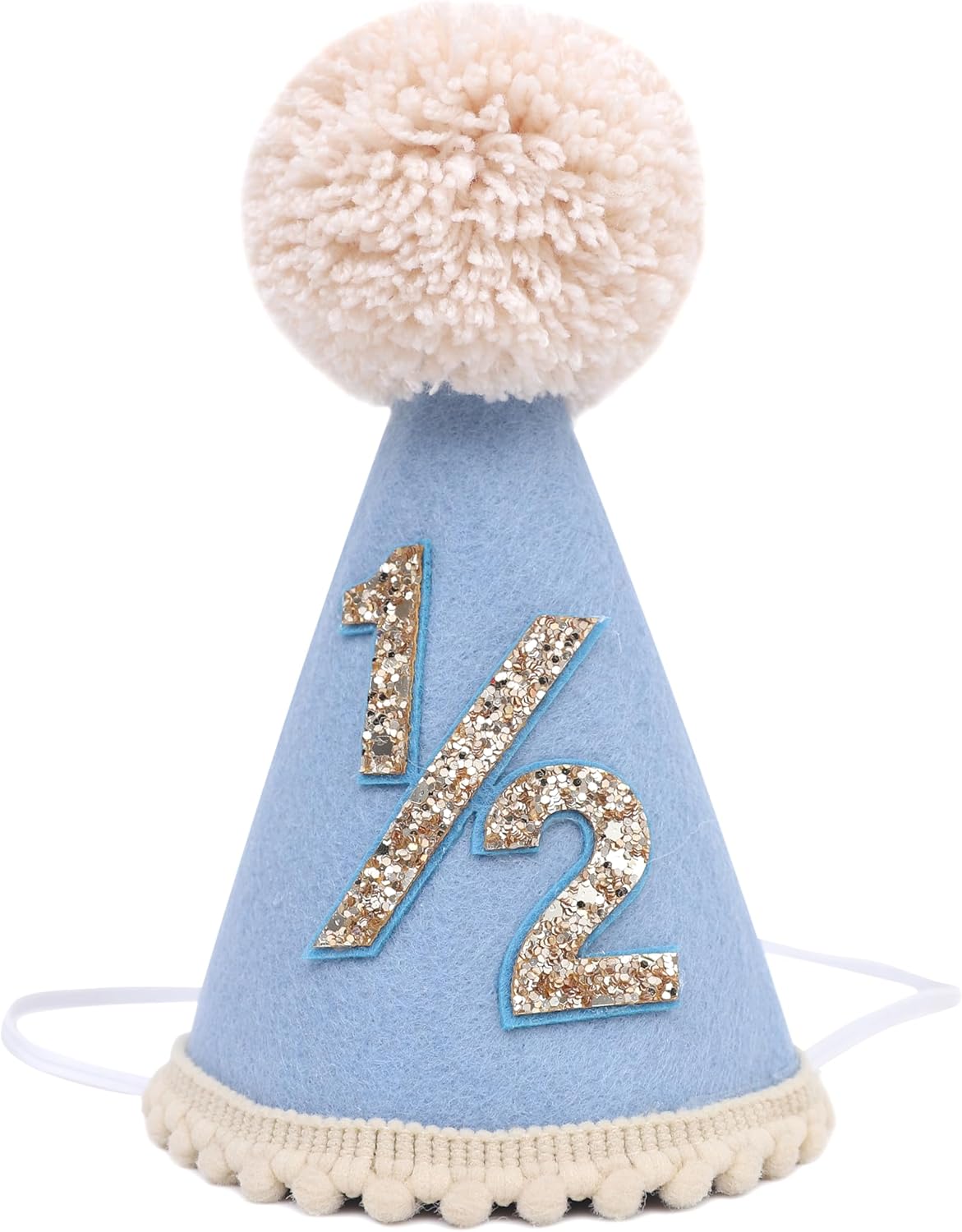 Half Birthday Cone Hat for Babies