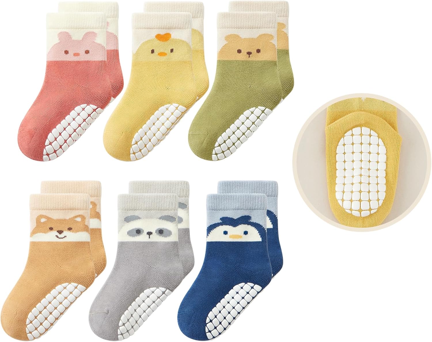 Comfortable Non-Slip Ankle Socks for Babies with Grippers