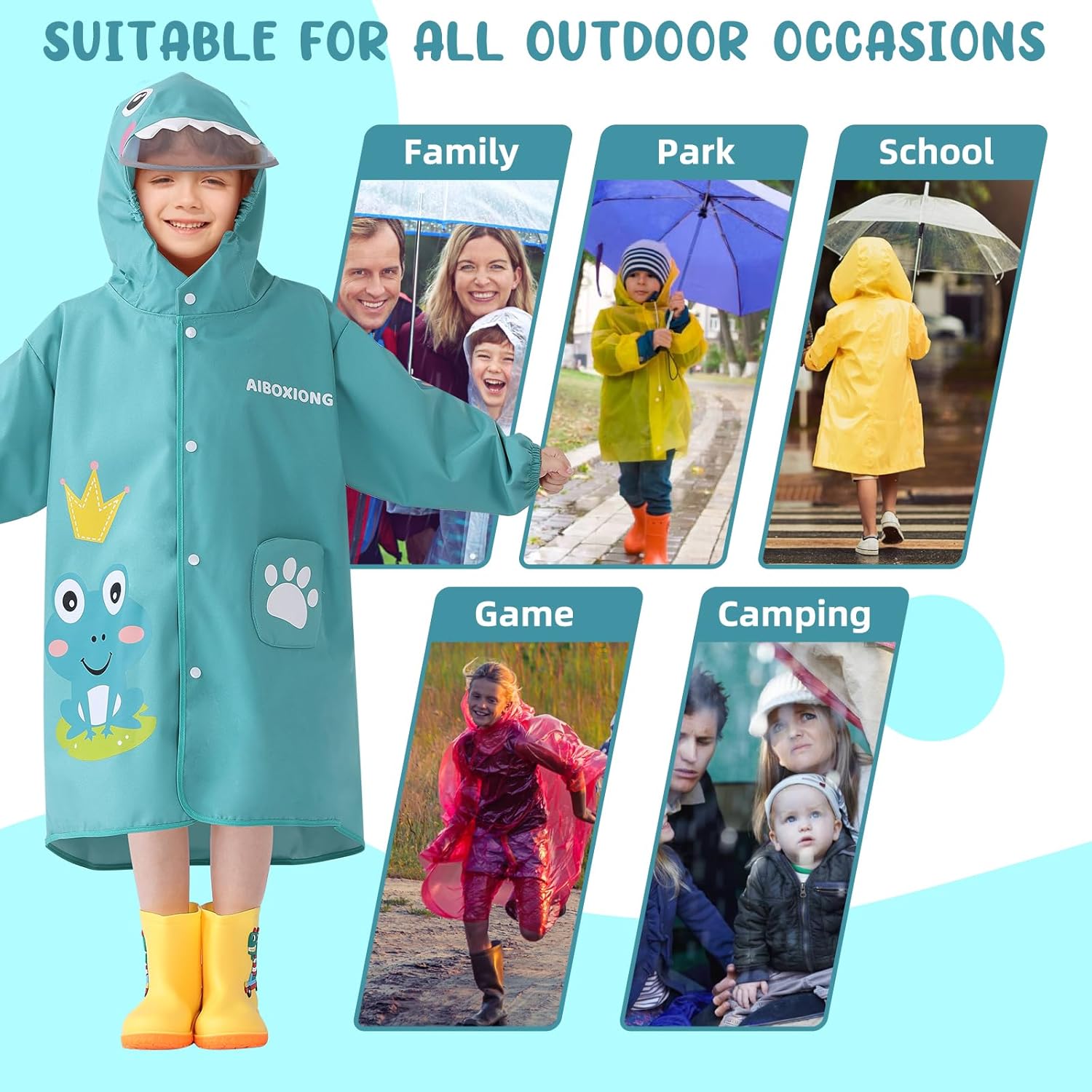 Trenovo Kids Waterproof Rain Coats