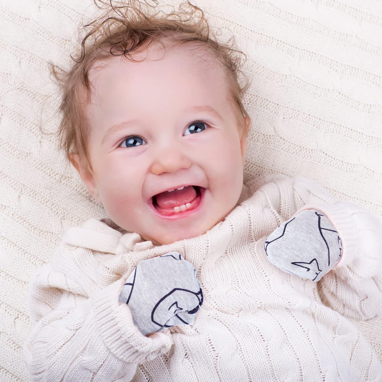 Geyoga 6 Pairs Baby Mittens No Scratch Cotton for 3-9 Months
