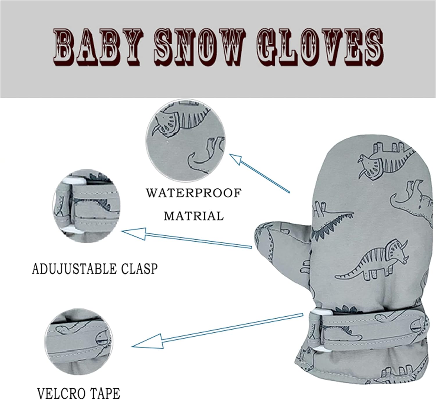 Warm Safe Winter Mittens for Babies Kids