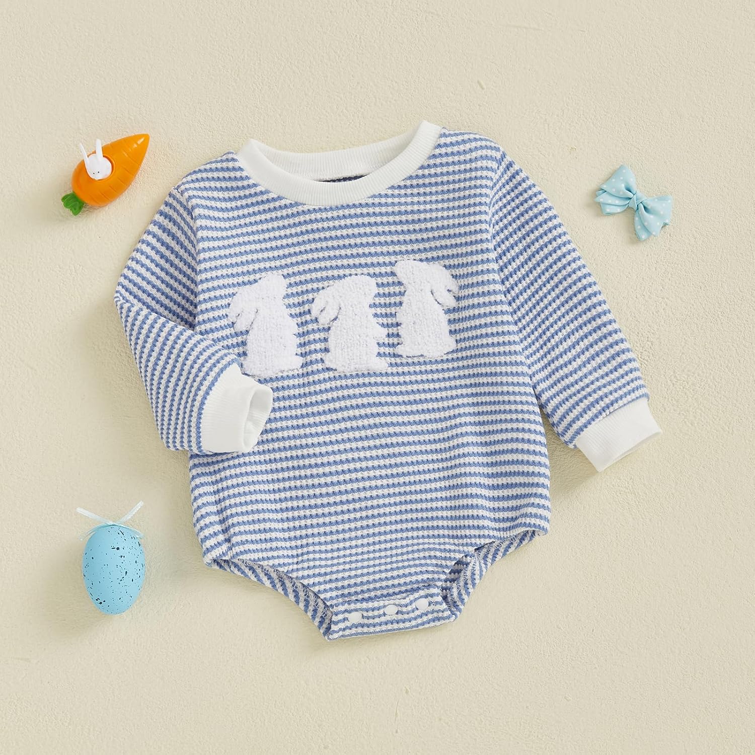VisGogo Baby HeartClover Sweater Romper - St Patricks Day - 100 Soft Cotton