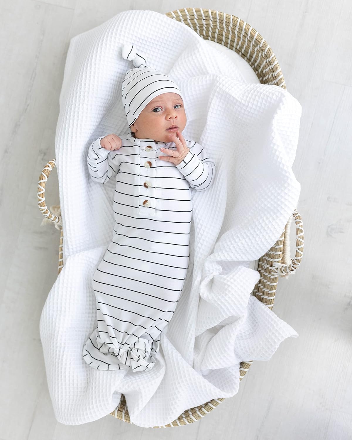Perfect Gender-Neutral Newborn Gown Hat Set