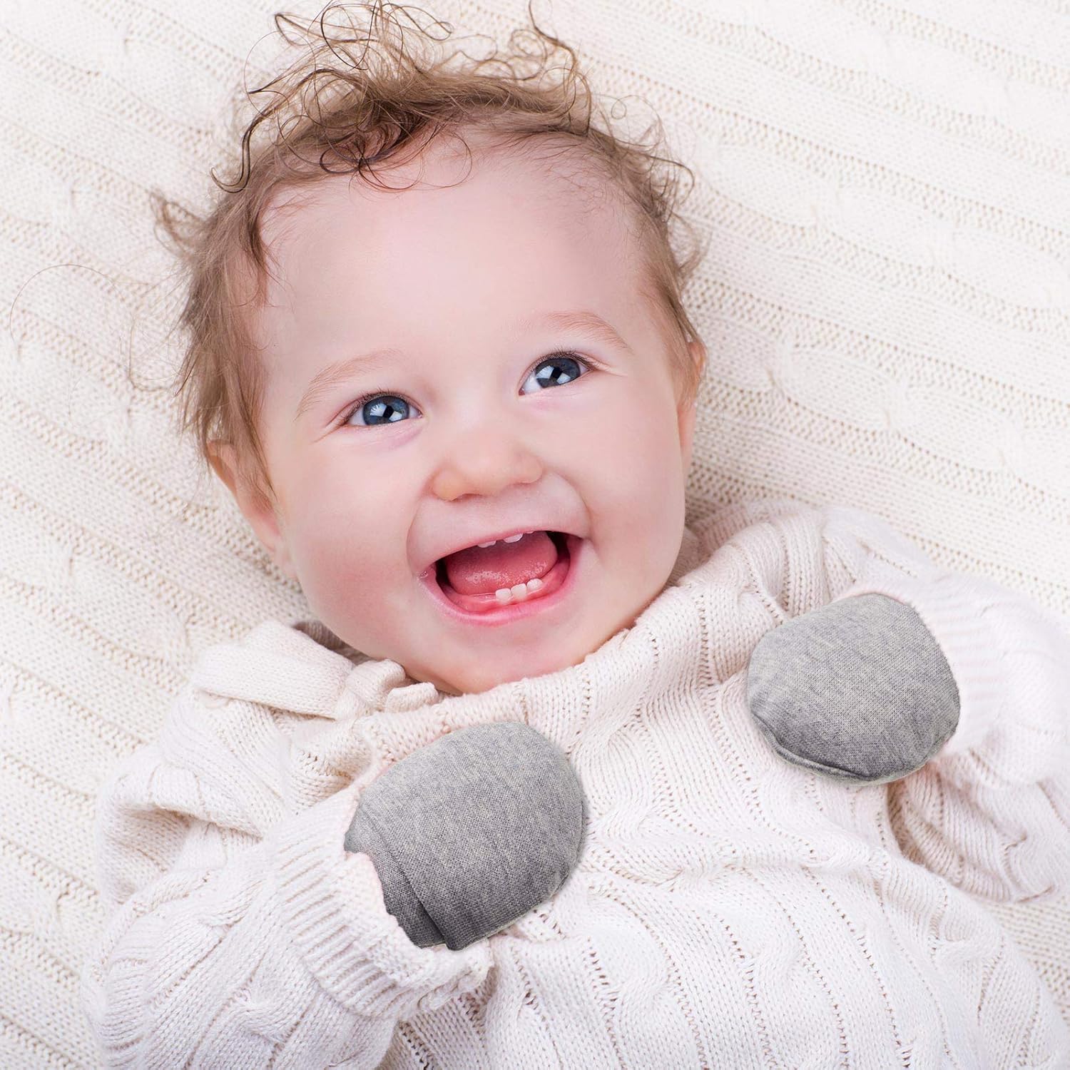 9-Pair No-Scratch Cotton Gloves for Newborn Boys and Girls