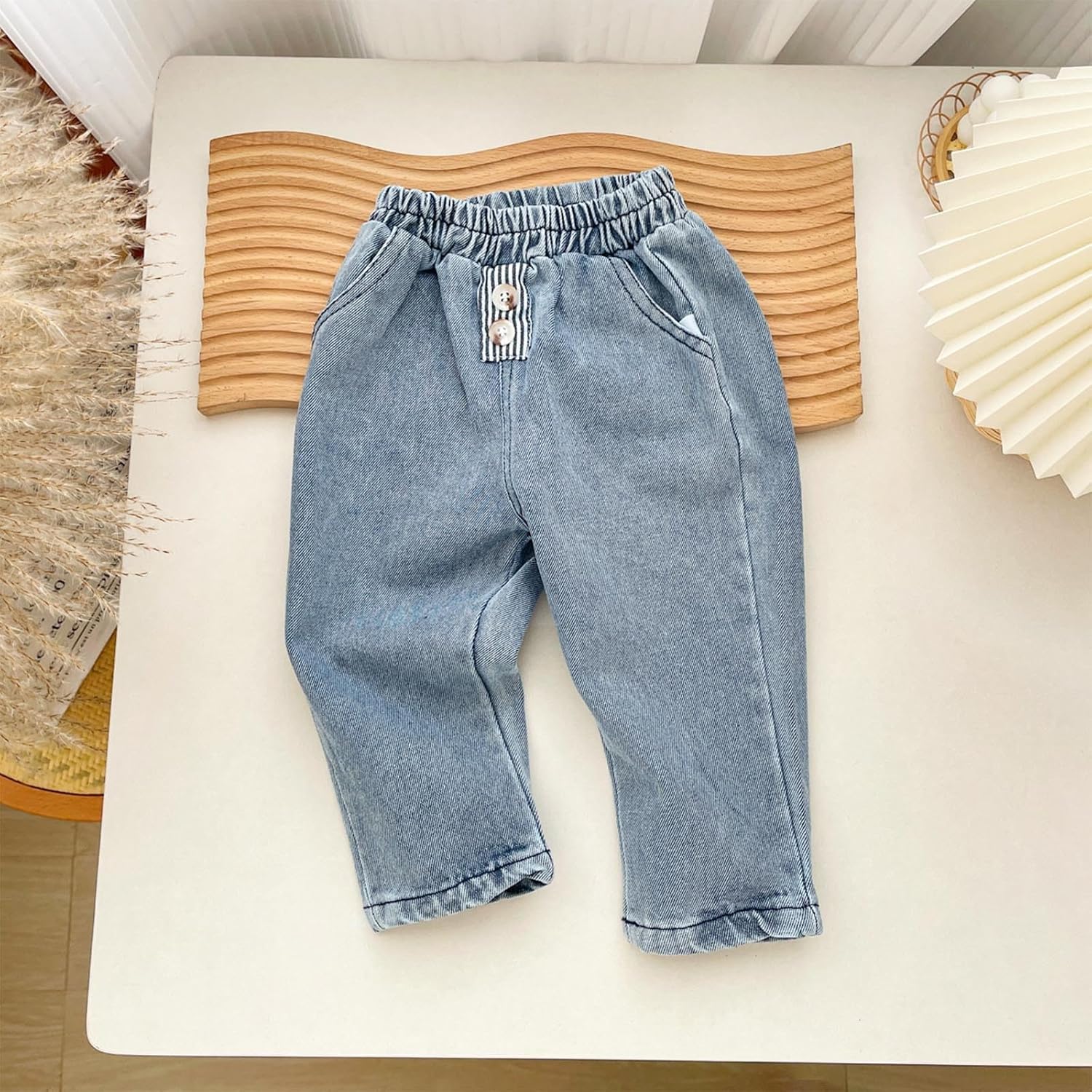 Cotton Elastic Waist Jeans for Toddlers and Boys