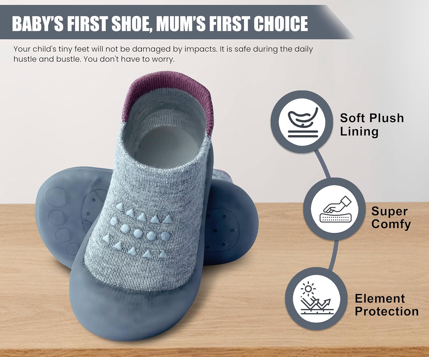 BABY SOCK SHOES BREATHEABLE NON-SIP SLippers