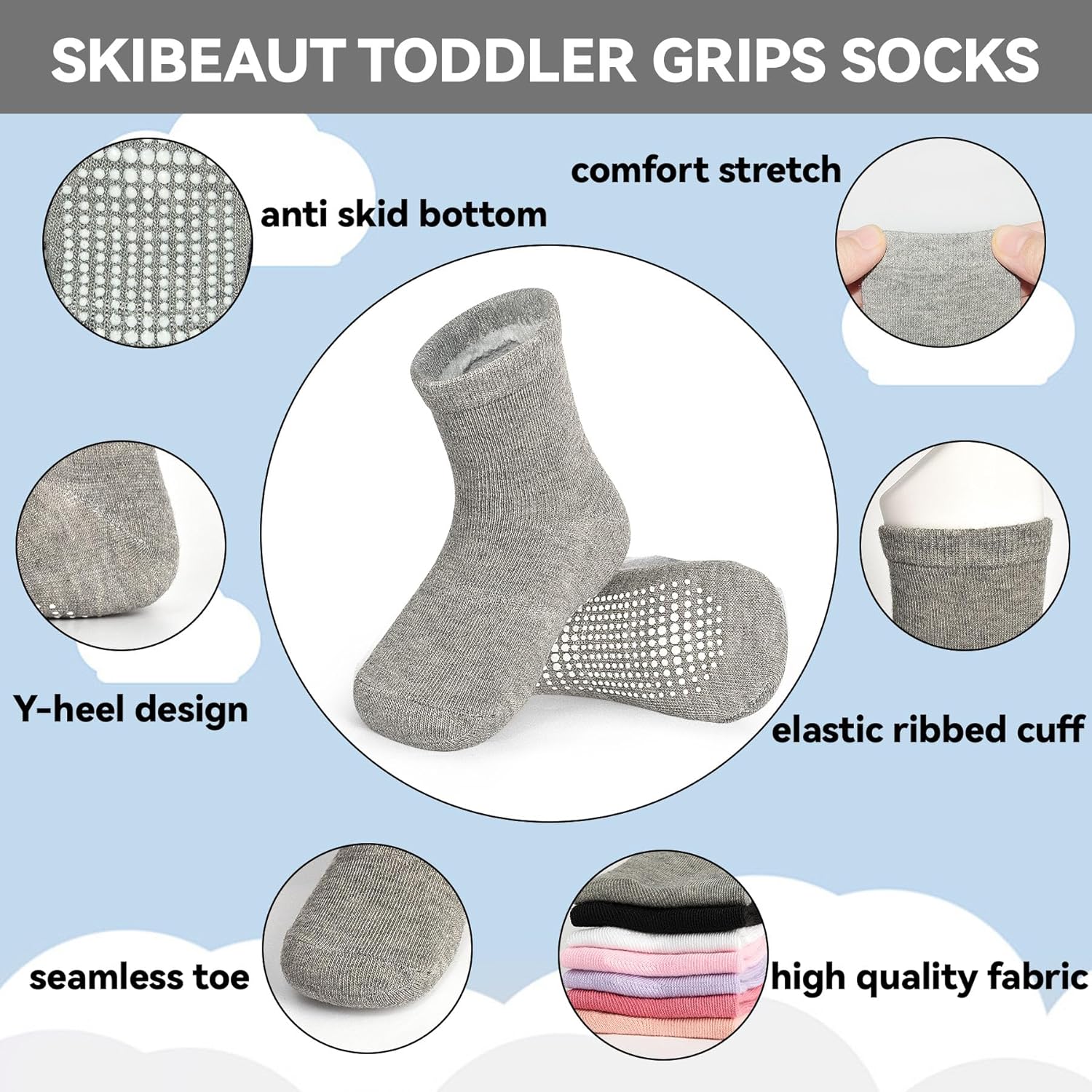 SkiBeaut 20 Pairs Toddler Socks
