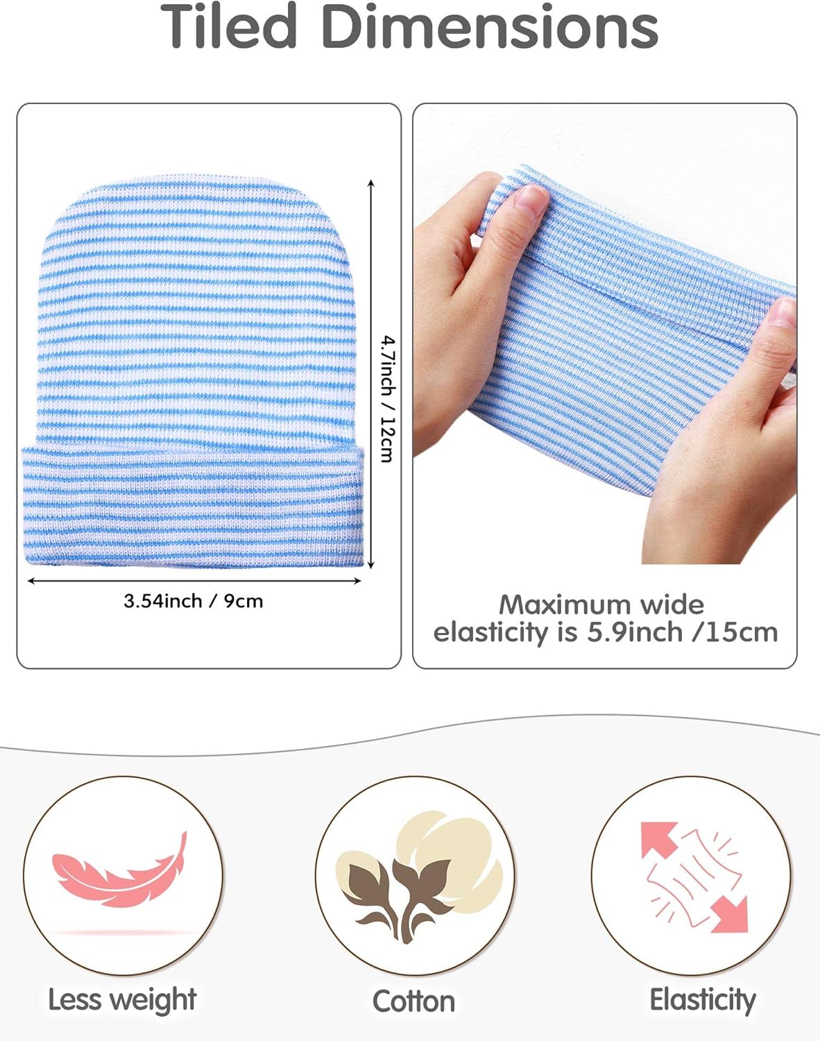 Cute Stripe Design Newborn Baby Cap