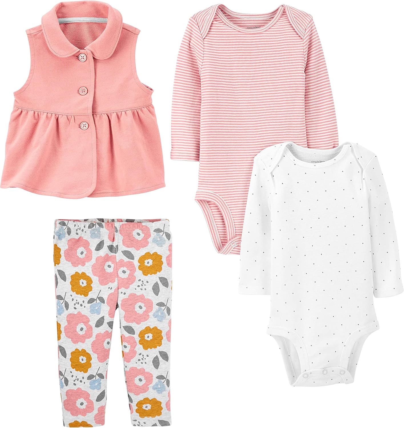 Adorable 4-Piece Playwear Set for Baby Girls