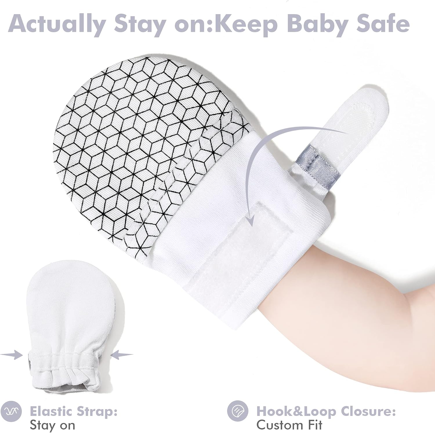 Adjustable No-Scratch mittens for Babies
