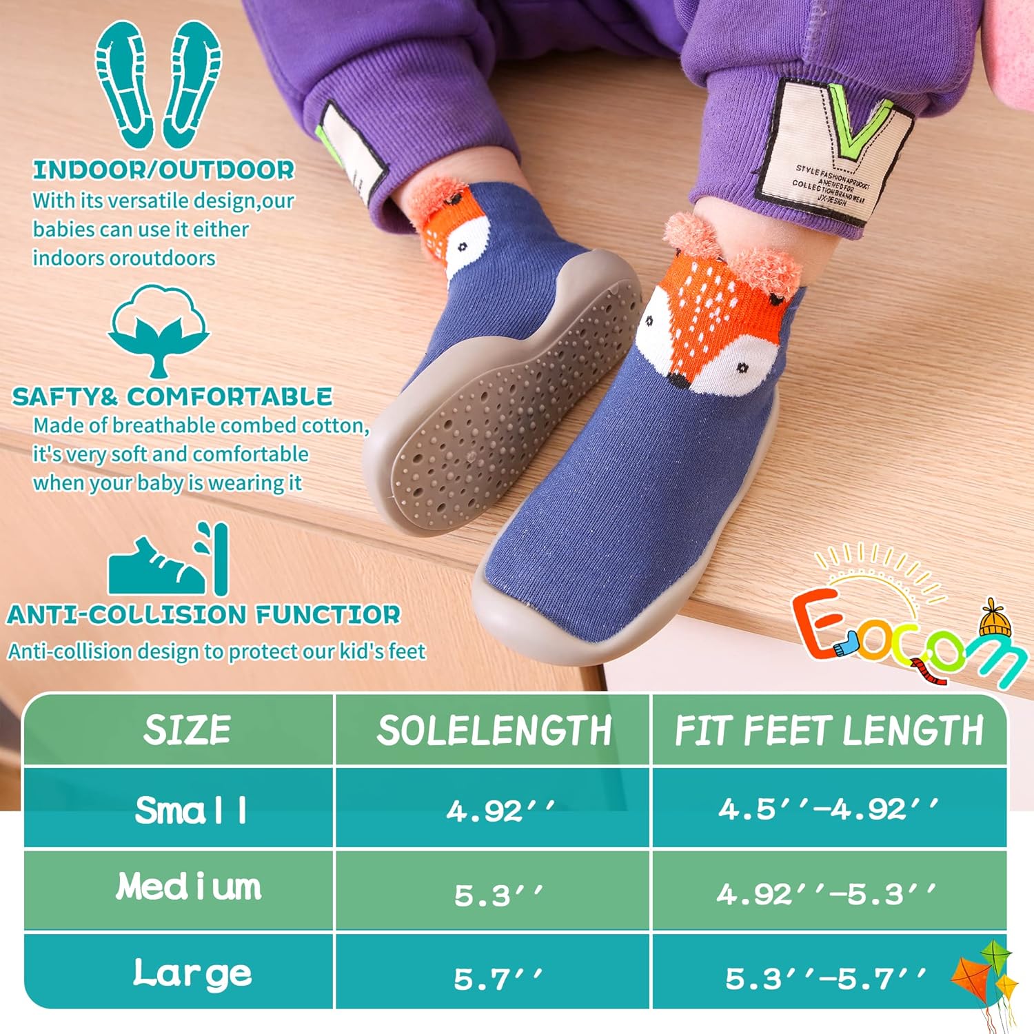 Eecom Toddler Non-Slip Socks for Safety and Comfort