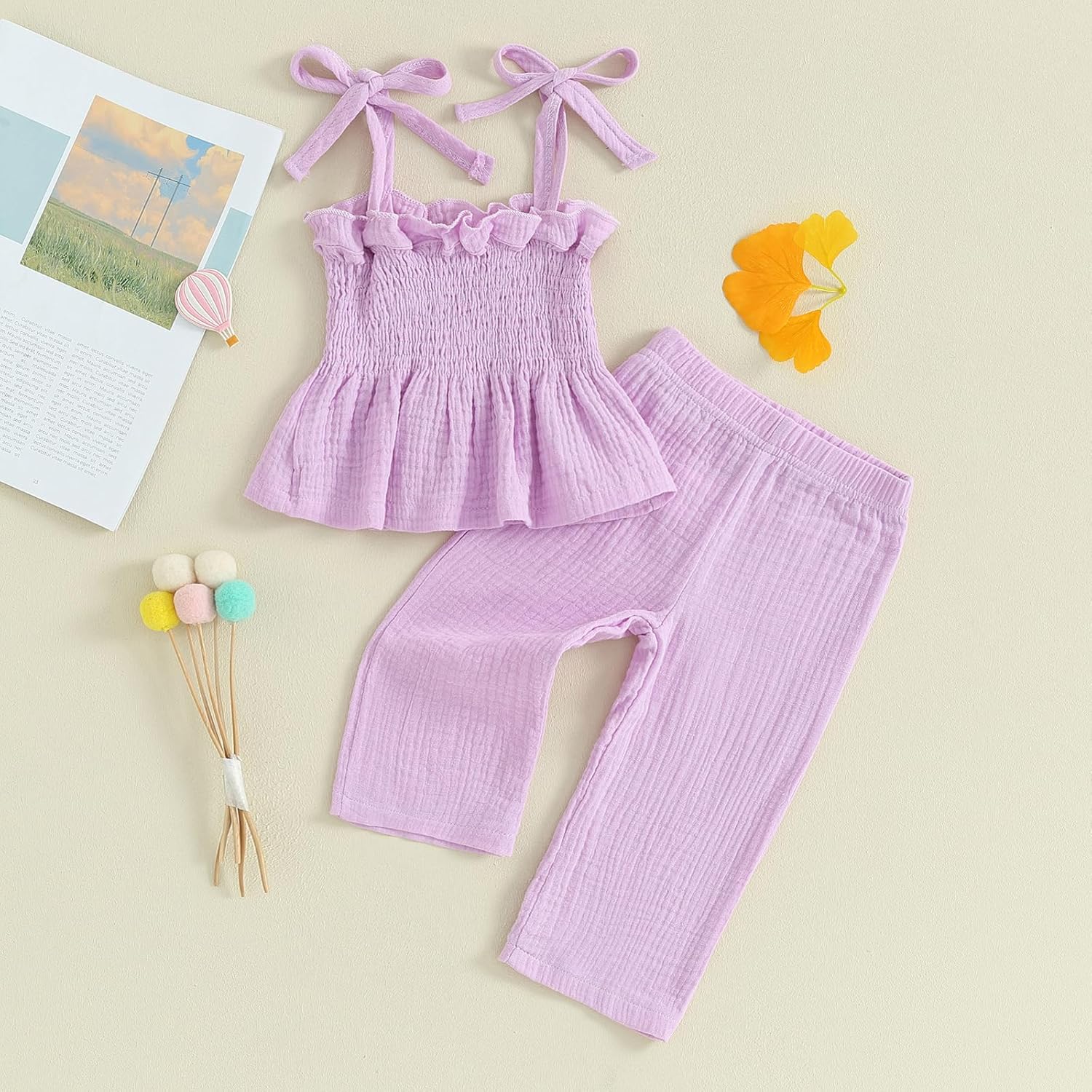 Soft Feminine Summer Outfit for Baby by VISGOGO