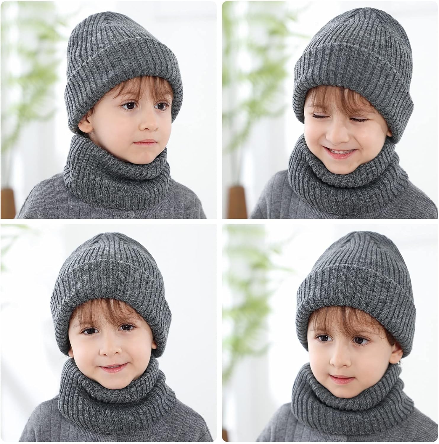 Kids Winter Skull Hats Scarves Set for Toddlers