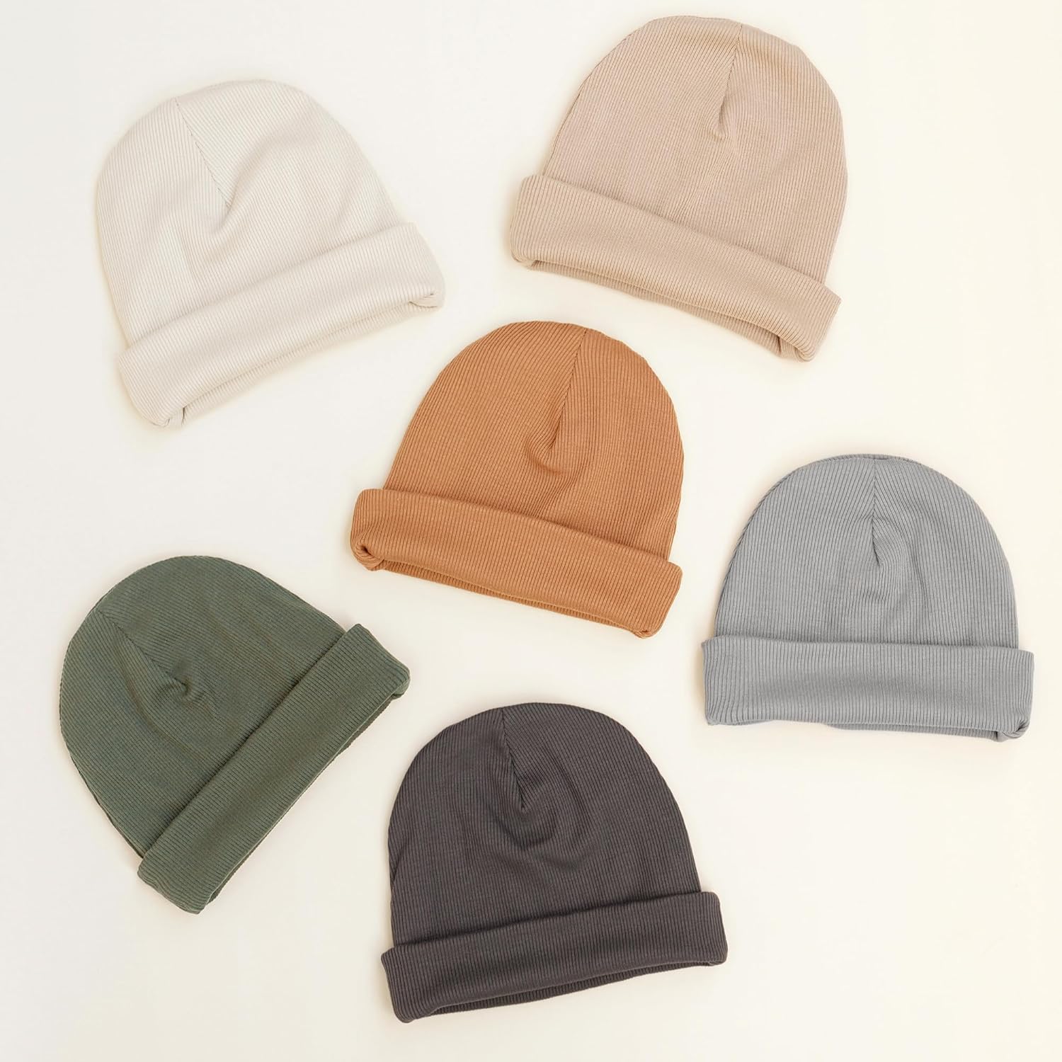 Konssy 6 Pack Baby Beanie Hats for Unisex