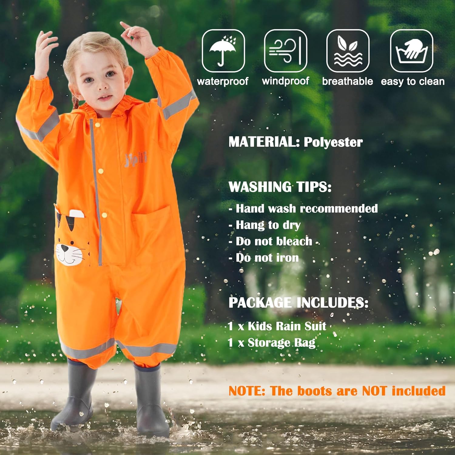 Fewlby Kids Stylight Waterproof rain jacket