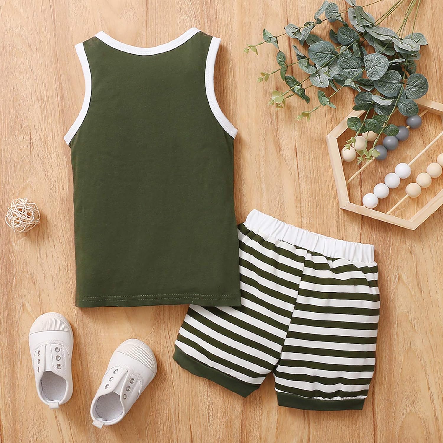 One Opening Baby Boys Tank Tops Shorts Set for Summer