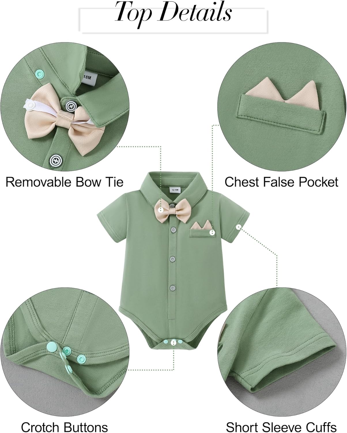 YALLET Baby Boy Formal Suit with Bowtie and Beret 1